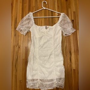 H&M White lace mini dress